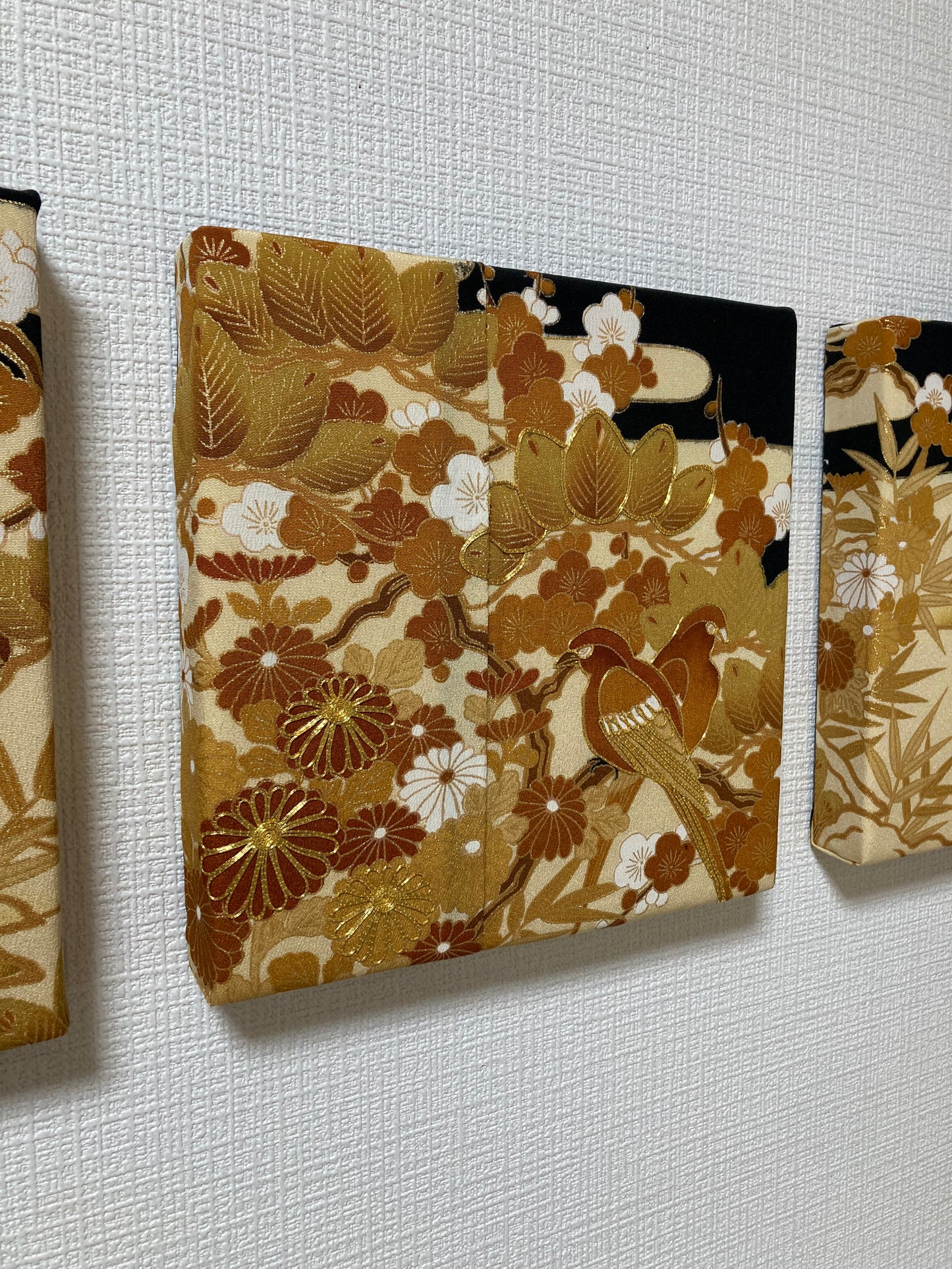 Fabric Panel GOLD Bloom (set of 4)