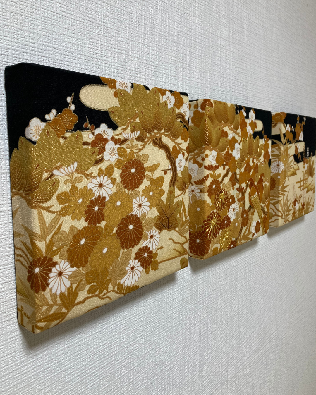 Fabric Panel GOLD Bloom (set of 4)