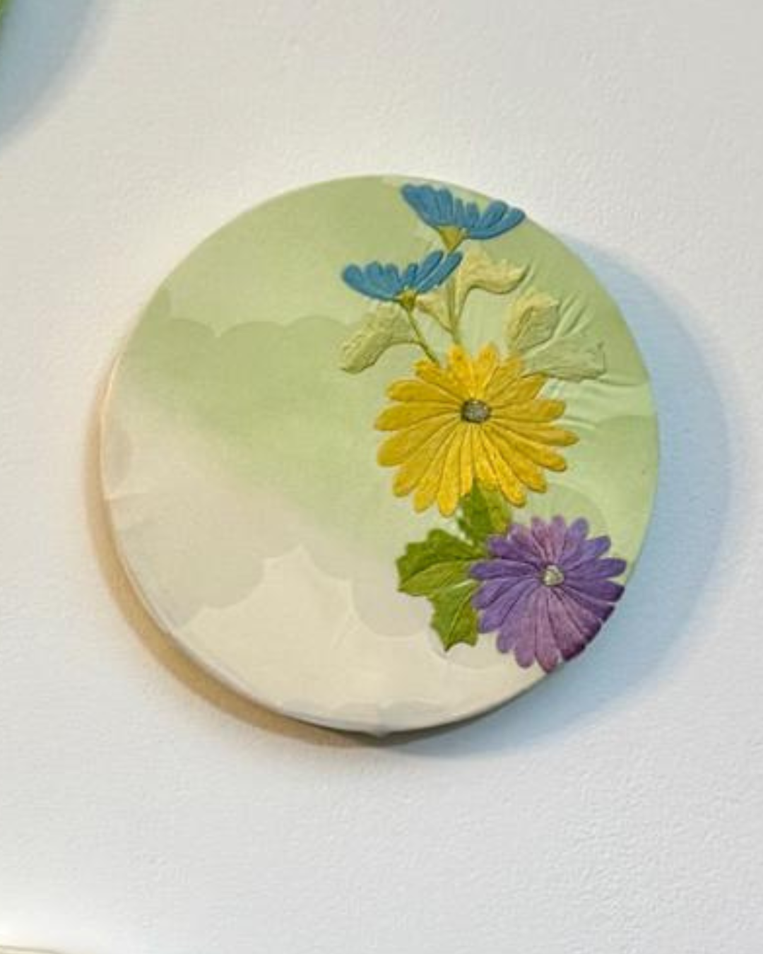 Fabric Panel Round Green (set of 3)