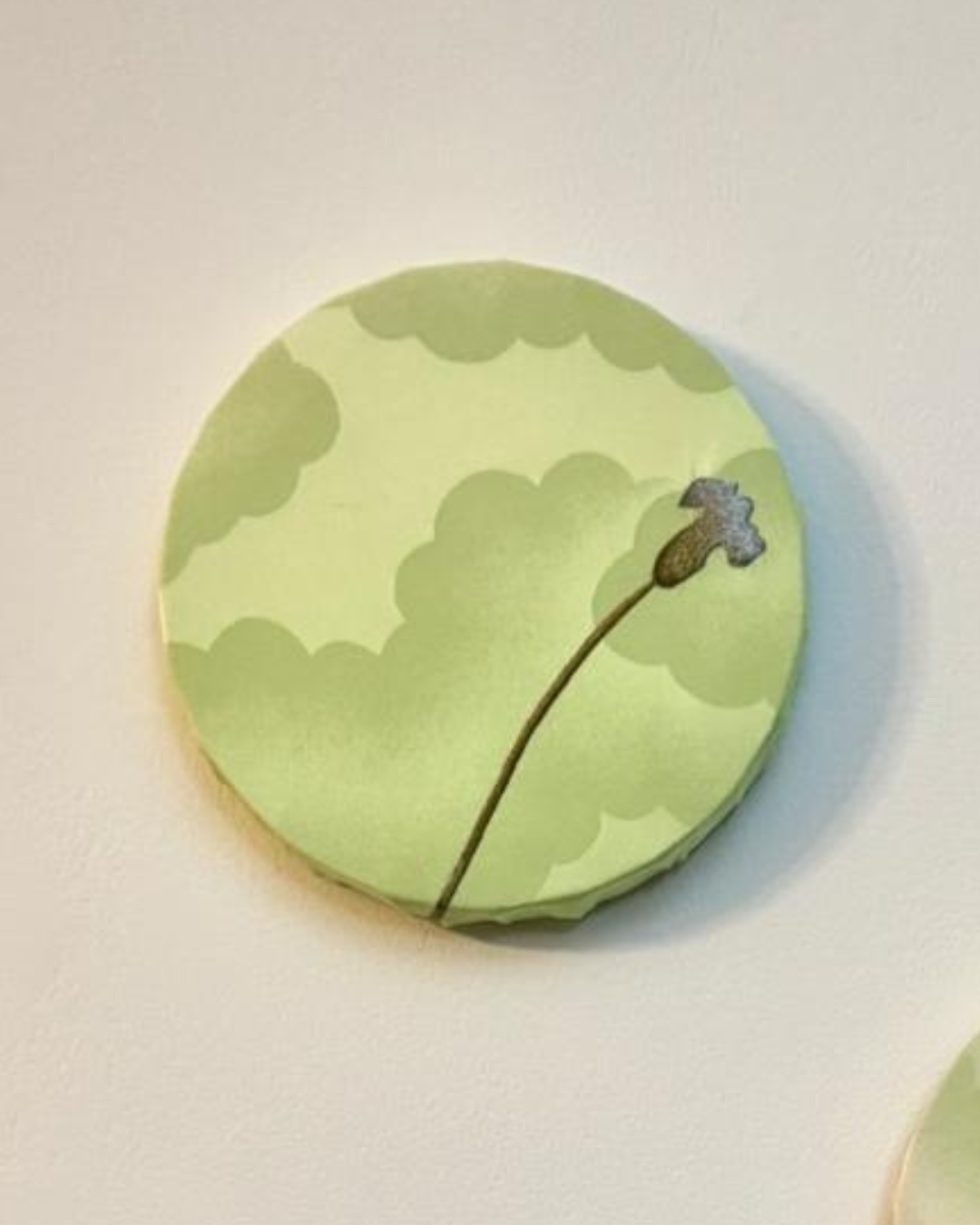Fabric Panel Round Green (set of 3)